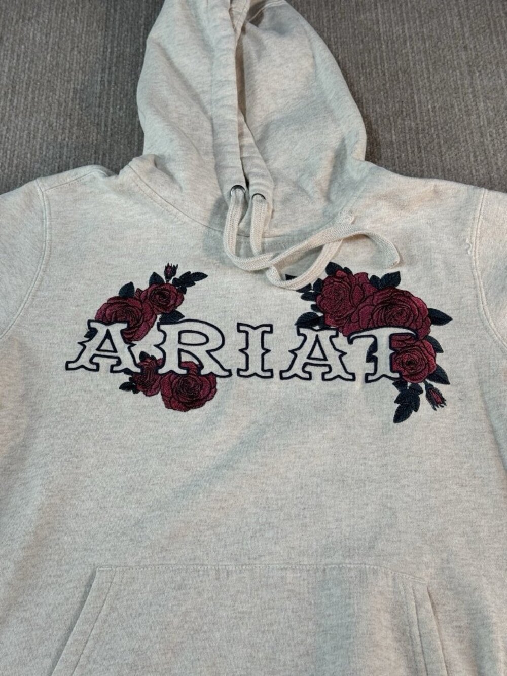 Ariat Real Western Embroidered Rose Med Hoodie Sweatshirt Pullover Women Ladies
